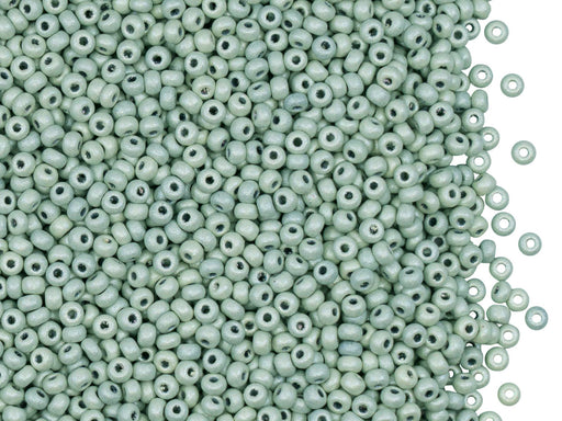 20 g Rocailles 11/0, Gelb Grau Perlmutt, Tschechisches Glas (Rocailles Seed Beads)