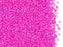 Rocaiiles 11/0 Kristall mit rosagefärbtem Loch  Tschechisches Glas  Farbe_Pink