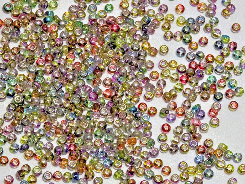 20 g Rocaiiles 11/0, Kristall Magic Gelb-Braun, Tschechisches Glas (Rocailles Seed Beads)