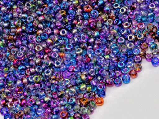 20 g Rocaiiles 11/0, Kristall Magic Violet Blau, Tschechisches Glas (Rocailles Seed Beads)