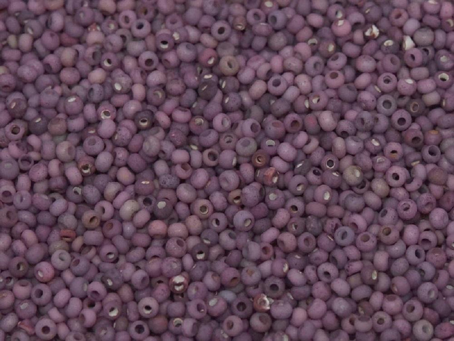 Seed Beads 11/0 geätzt Kreideweiß geätzt Lila Vega Luster Tschechisches Glas  Farbe_Purple