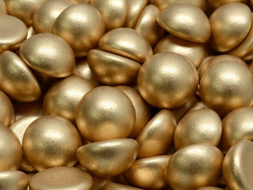 Tschechische Glascabochons 12 mm Blassgold matt Tschechisches Glas  Farbe_Gold