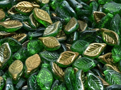 Lorbeerblattperlen 6x12 mm Chrysolith Valentinit Tschechisches Glas Farbe_Green Farbe_ Multicolored