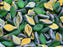 Lorbeerblattperlen 6x12 mm Chrysolith matt Marea Tschechisches Glas Farbe_Green Farbe_ Multicolored