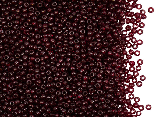 20 g 12/0 Rocailles Preciosa Ornela, Böhmische Glas, Rot Rubin Transparent, quadratisches Loch