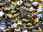 12p Sternperlen, 12 mm, Tschechisches Glas, Kristall, Gold schimmernd