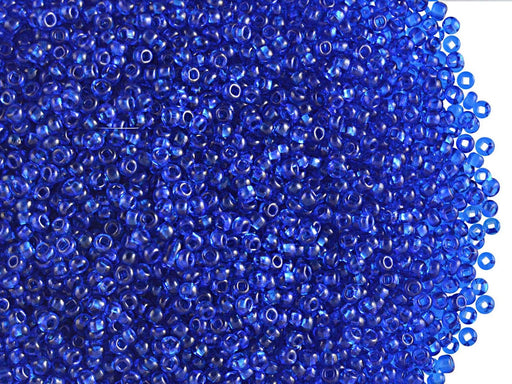 20 g 12/0 Rocailles Preciosa Ornela, Böhmische Glas, Blau Transparent, quadratisches Loch