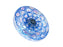 1 pc Tschechische Glasknöpfe handbemalt, Größe 8 (18.0 mm | 3/4''), Kristall AB mit blauem Schuppenmuster, Tschechisches Glas (Czech Glass Buttons)