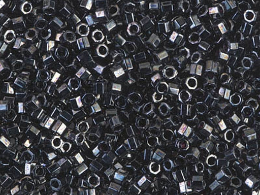 Delica Beads Cut 10/0 Gunmetal Japanische Glasperlen Miyuki Farbe_Grey