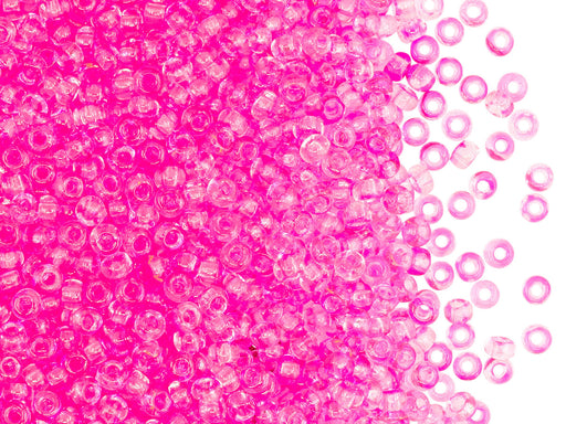 Rocailles 9/0 Transparent Neon Warmrosa Tschechisches Glas  Farbe_Pink