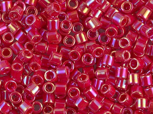 Delica Rocailles 8/0 Opak Rot AB Japanische Glasperlen Miyuki Farbe_Red Farbe_ Multicolored