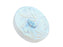 1 pc Tschechische Glasknöpfe handbemalt, Größe 8 (18.0 mm | 3/4''), Opal Weiß AB matt mit Blumenmuster, Tschechisches Glas (Czech Glass Buttons)