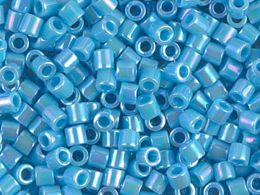 Delica Rocailles 8/0 Opak Hellblau AB Japanische Glasperlen Miyuki Farbe_Blue Farbe_ Multicolored