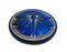 1 pc Tschechische Glasknöpfe handbemalt, Größe 12 (27.0 mm | 1 1/16''), Jet Blau Bronze gefärbt, Tschechisches Glas (Czech Glass Buttons)