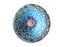 1 St. Tschechischer Glascabochon, Glasmalerei Blau, goldene Verzierung, handbemalt, Größe 14 (31,5 mm)