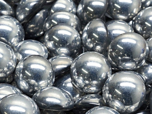 Tschechische Glascabochons 14 mm Kristall Labrador Tschechisches Glas  Farbe_Silver