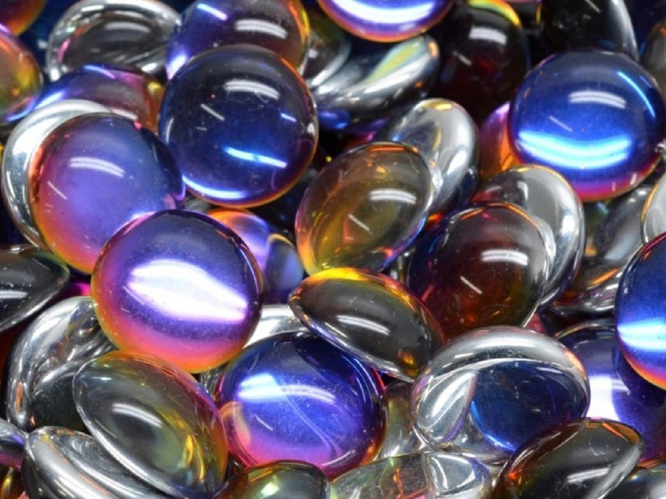Tschechische Glascabochons 14 mm Kristall Vulcano Tschechisches Glas  Farbe_Multicolored
