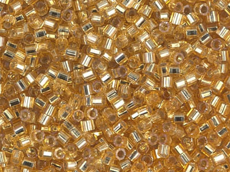 Delica Beads Cut 10/0 Gold mit Silbereinzug Japanische Glasperlen Miyuki Farbe_Yellow Farbe_ Silver