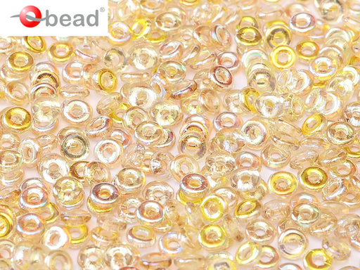 O Perlen 4x1 mm Kristall Zitronengelb schimmernd Tschechisches Glas  Farbe_Yellow Farbe_ Multicolored