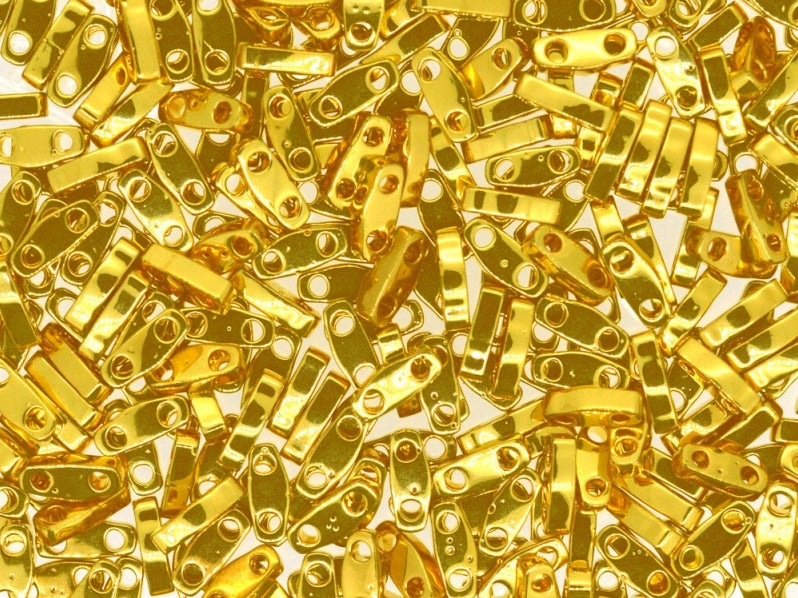 Quarter Tila™ Glasperlen 5x1.2x1.9 mm 2-Loch Mit 24 Kt Gold beschichtet Japanische Glasperlen Miyuki Farbe_Gold