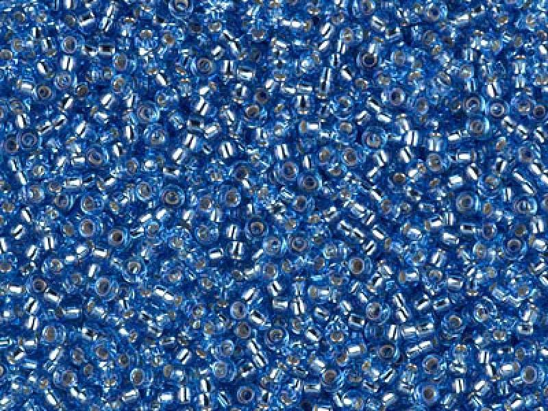 Rocailles 15/0 Saphir mit versilbertem Loch Japanische Glasperlen Miyuki Farbe_Blue Farbe_ Silver