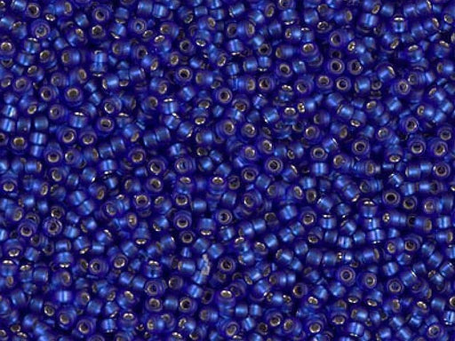 Rocailles 15/0 Kobalt mattiert mit versilbertem Loch Japanische Glasperlen Miyuki Farbe_Blue Farbe_ Silver