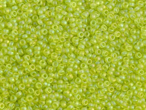 Rocailles 15/0 Transparent Chartreuse mattiert AB Japanische Glasperlen Miyuki Farbe_Green Farbe_ Multicolored
