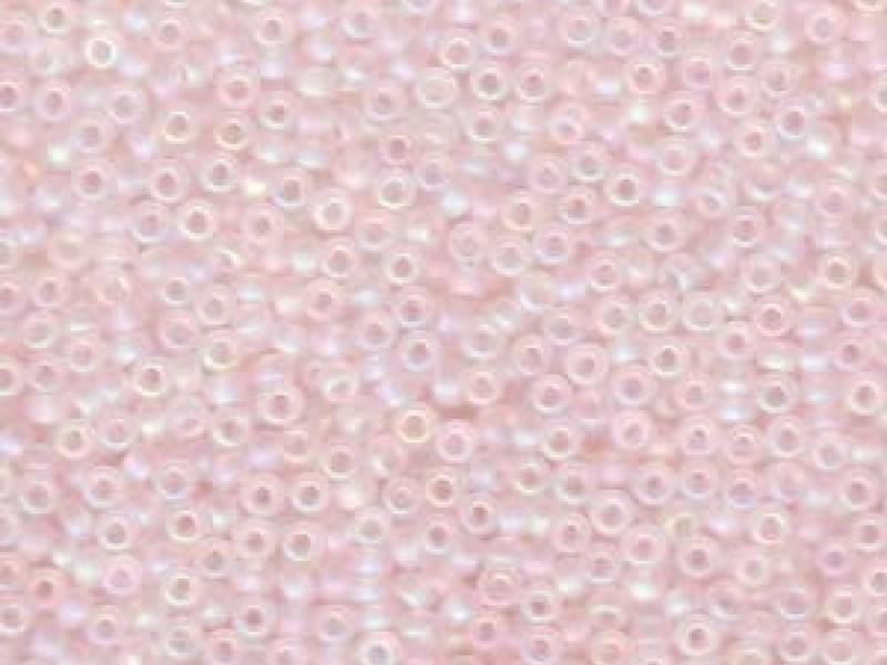 Rocailles 15/0 Transparent blasses Pink mattiert AB Japanische Glasperlen Miyuki Farbe_Pink