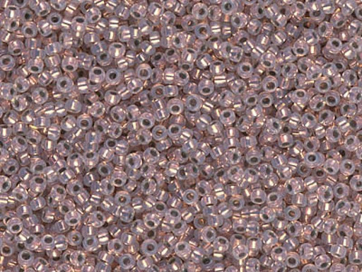 Rocailles 15/0 Weißer Opal mit verkupfertem Loch  Japanische Glasperlen Miyuki Farbe_White Farbe_ Brown