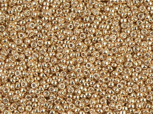 Rocailles 15/0 Gold galvanisiert  Japanische Glasperlen Miyuki Farbe_Gold