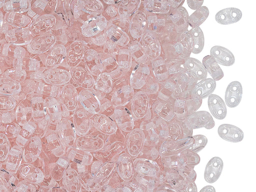 Ovale Glasperlen flach 5x3x25 mm 2 Bohrungen Transparent Rosalin Tschechisches Glas Farbe_Pink