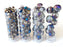 1 St. Fire Polished Glasperlen Set rund 3mm, 4mm, 6mm, 8mm, Kristall, Azuro Blau glänzend, Tschechisches Glas