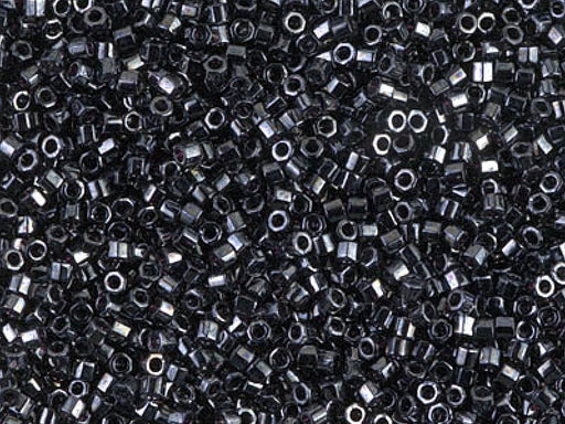Delica Beads Cut 11/0 Gunmetal Japanische Glasperlen Miyuki Farbe_Grey