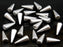 10 St. Spike Gepresste Perlen 7x17mm, Silber Metallic, Tschechisches Glas