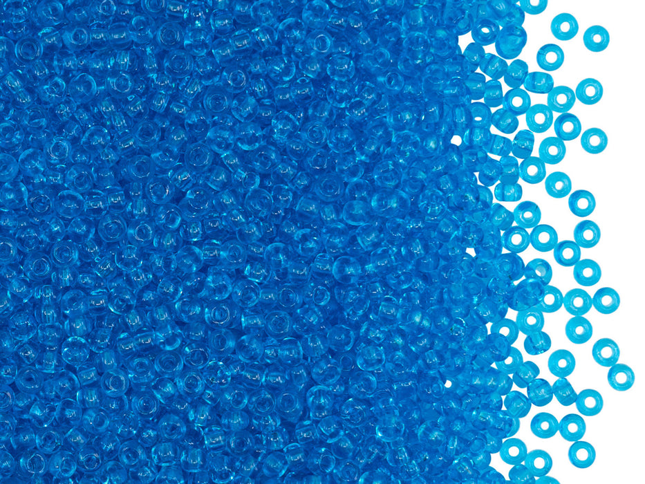 Rocailles 11/0 Transparent Aquamarin Blau Tschechisches Glas Farbe_Blue