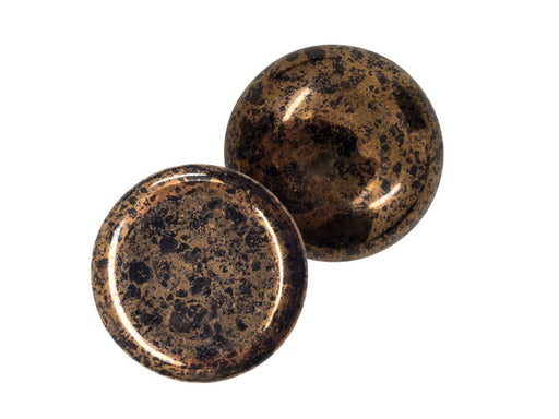 1 pc 1 pc Czech Glass Cabochons 18 mm Jet Bronze Czech Glass Brown