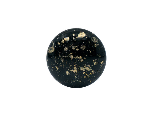 Cabochon 18 mm Jet Black gesprinkelt Tschechisches Glas  Farbe_Black