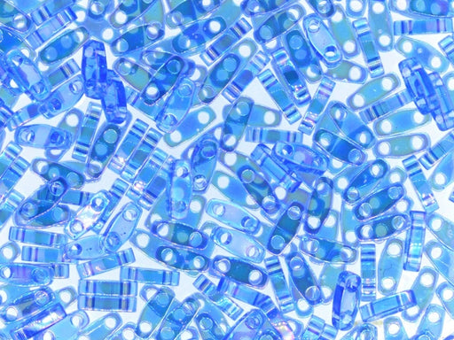 Quarter Tila™ Glasperlen 5x1.2x1.9 mm 2-Loch Transparent Hellchartreuse AB Japanische Glasperlen Miyuki Farbe_Blue Farbe_ Multicolored