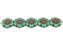 12 St. Blume Perlen 18mm, Tschechische Glas, Opak Türkisgrün mit Bronzefarbener Farbe