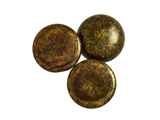 1 St. Tschechische Glascabochon Par Puca® 18mm (glatte umkehren Seite), Deckende Dunkle Choco Bronze