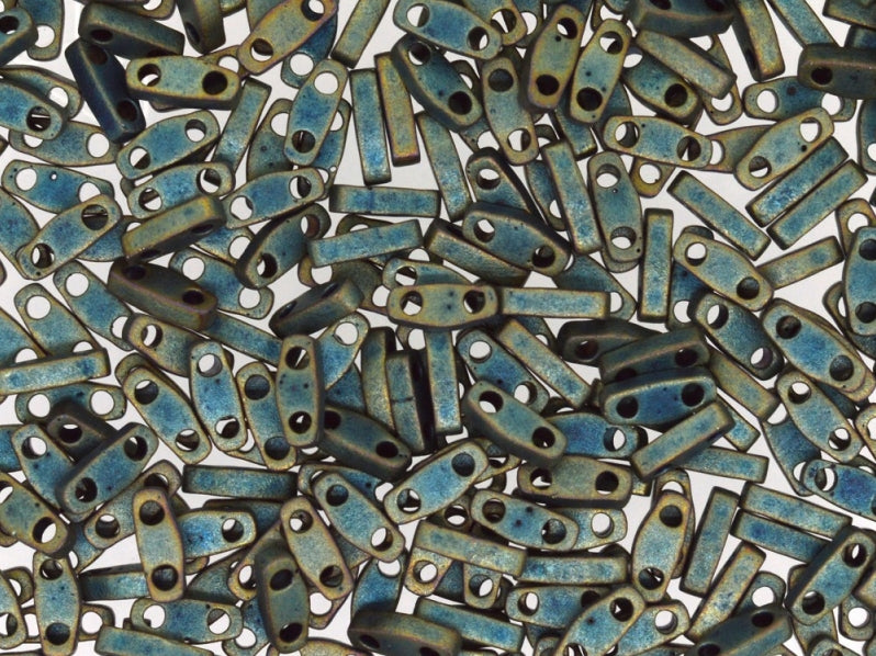 Quarter Tila™ Glasperlen 5x1.2x1.9 mm 2-Loch Mattiert Metallic Patina irisierend  Japanische Glasperlen Miyuki Farbe_Green Farbe_ Purple