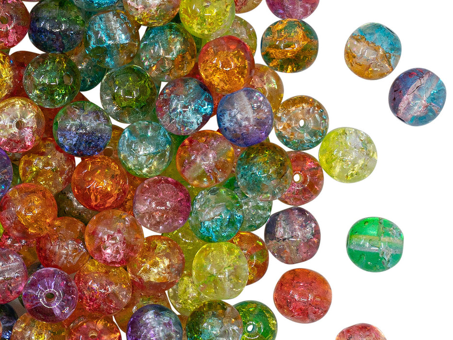 Trompetenblumenperlen 10x12 mm Kristall gemischte Farben krakeliert Tschechisches Glas  Farbe_Multicolored
