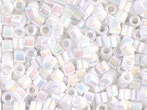 Delica Rocailles 8/0 Weiß Perlmutt AB Japanische Glasperlen Miyuki Farbe_White Farbe_ Multicolored