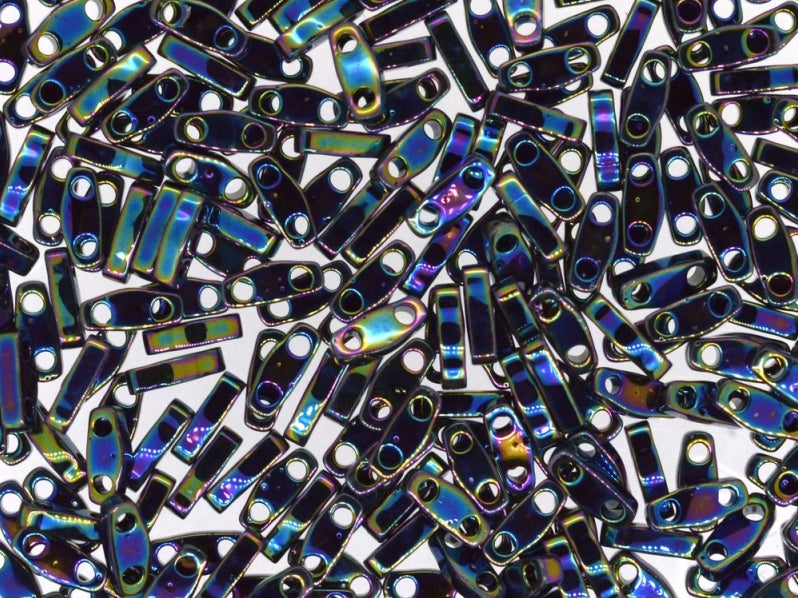 Quarter Tila™ Glasperlen 5x1.2x1.9 mm 2-Loch Metallic Blautöne irisierend  Japanische Glasperlen Miyuki Farbe_Blue Farbe_ Purple