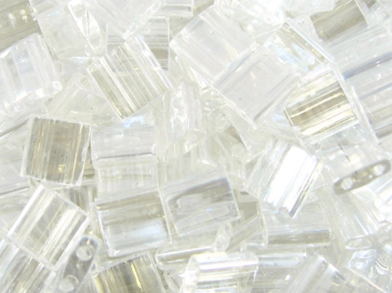 Tila™ Glasperlen  5x5 mm 2-Loch  Kristall Luster Japanische Glasperlen Miyuki Farbe_Clear
