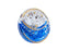 Tschechische Glasknöpfe handbemalt Knopfgröße 8 Transparent mit weißem Hintergrund und blauem Halbmond goldene Verzierung Tschechisches Glas  Color_White Color_Blue