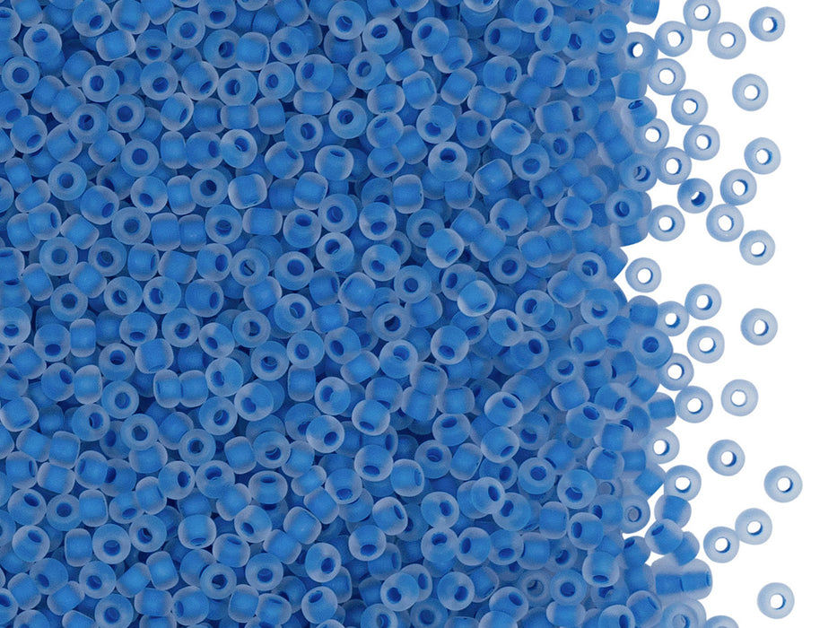 Rocailles 10/0 Kristall matt blaugefärbtes Loch Tschechisches Glas Color_Blue