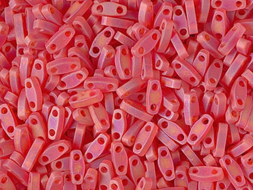 Quarter Tila™ Glasperlen 5x1.2x1.9 mm 2-Loch Hellrot mattiert AB Japanische Glasperlen Miyuki Farbe_Red