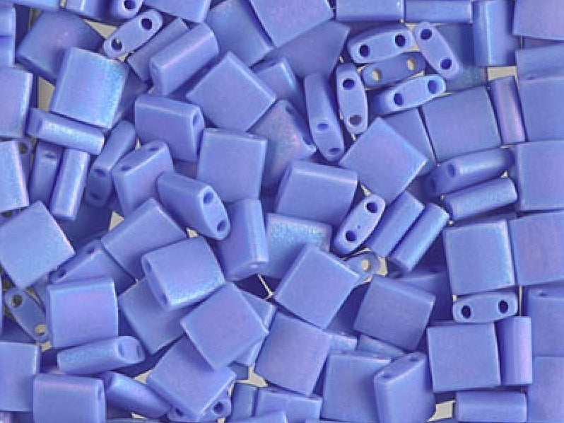 Tila™ Glasperlen  5x5 mm 2-Loch  Opak Periwinkle mattiert AB Japanische Glasperlen Miyuki Farbe_Purple Farbe_ Multicolored