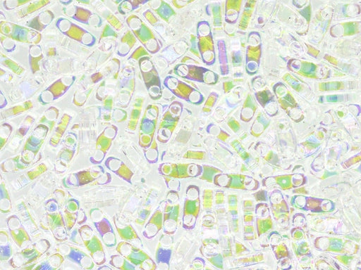 Quarter Tila™ Glasperlen 5x1.2x1.9 mm 2-Loch Kristall AB Japanische Glasperlen Miyuki Farbe_Clear Farbe_ Multicolored
